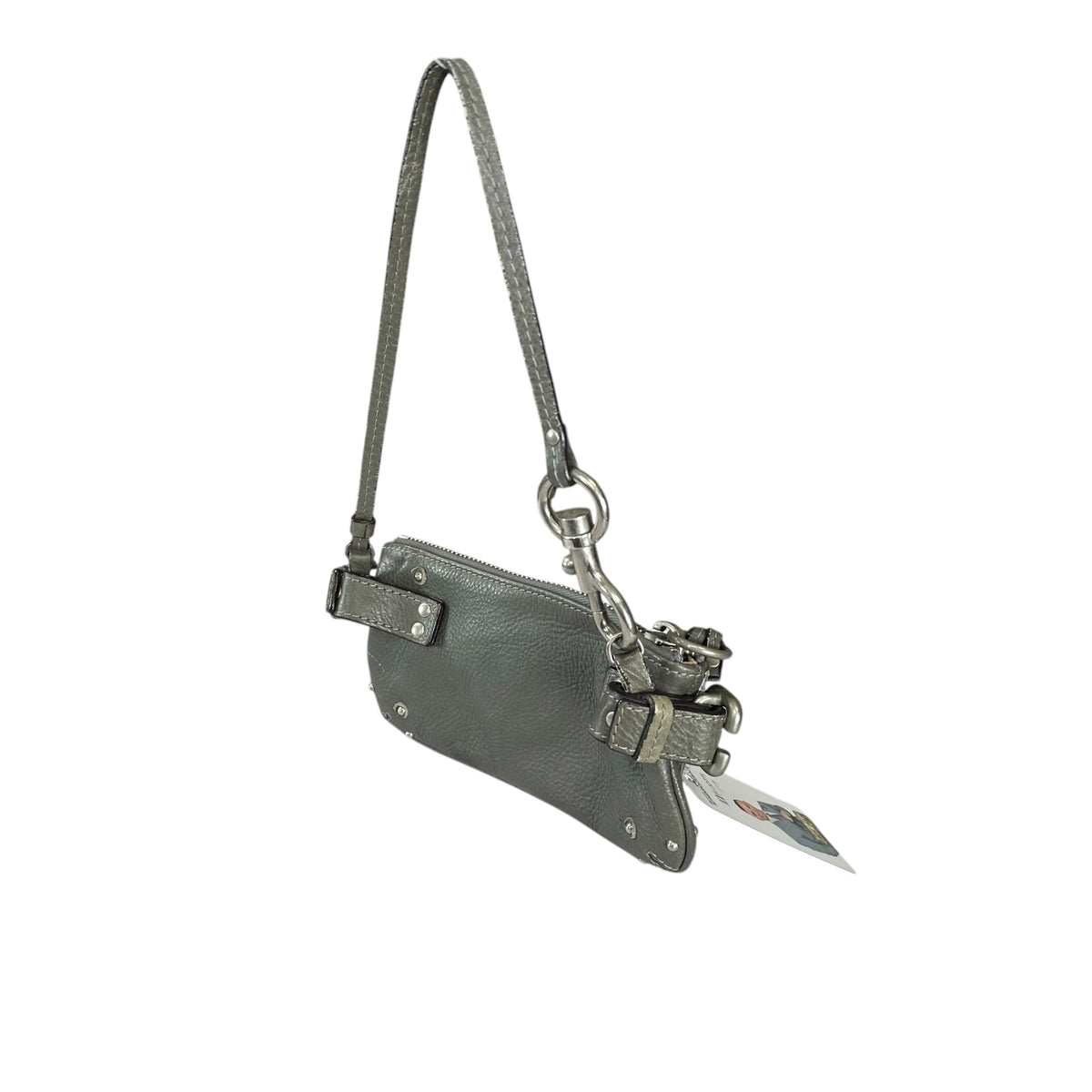 Chloe Paddington Grey Mini Leather Pouchette  SHW