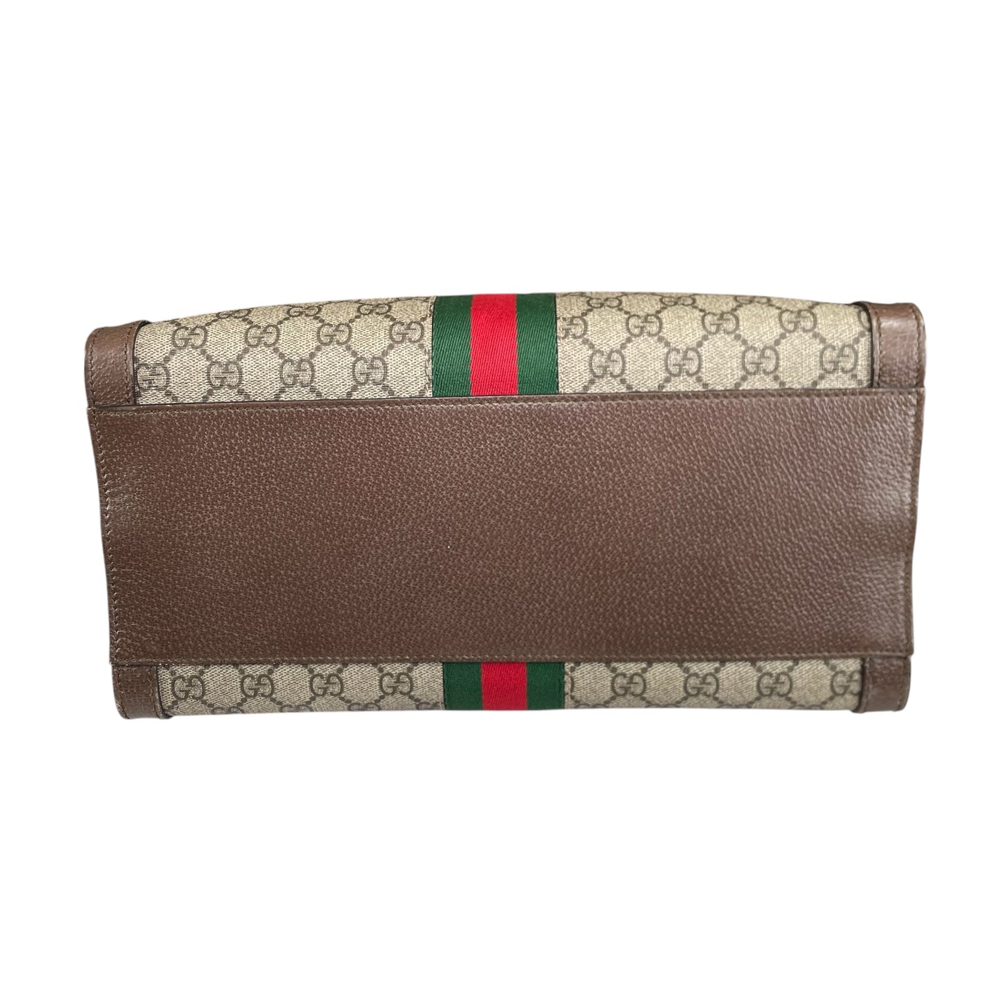 Gucci GG Ophidia GHW Leather Supreme Brown Canvas Crossbody Medium 2-Way Tote