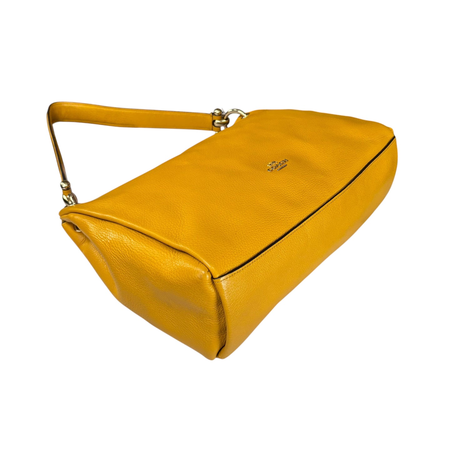 Coach Mia Mustard GHW Leather 2-Way Crossbody Purse
