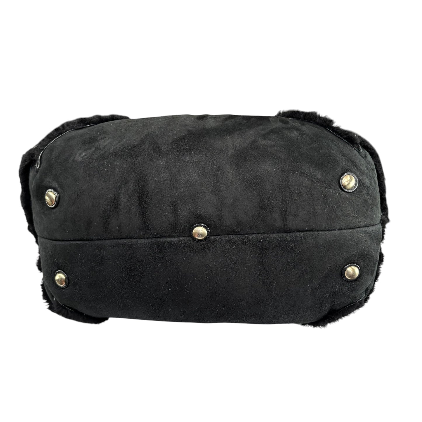 Jimmy Choo Black Shearling GHW  Large Shoulder Hobo