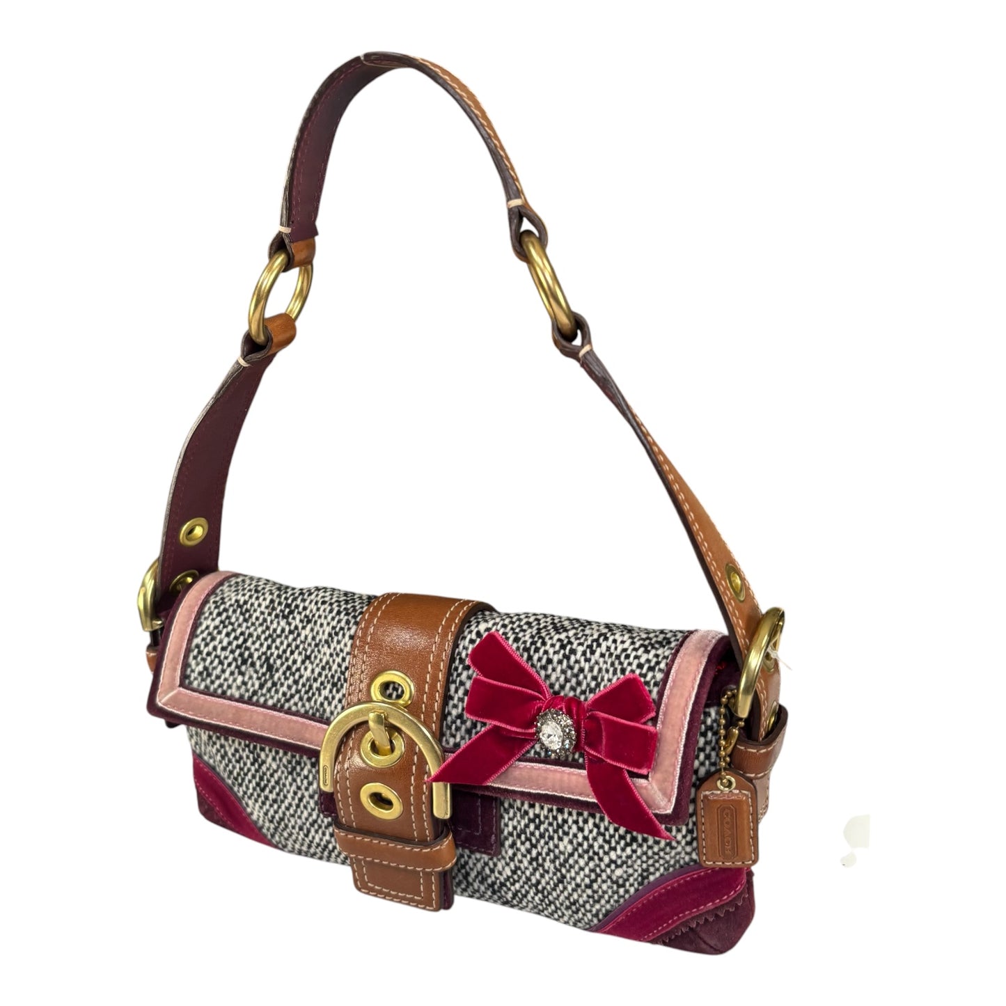 Coach Y2K Tweet Suede Bow Limited Baguette Purse