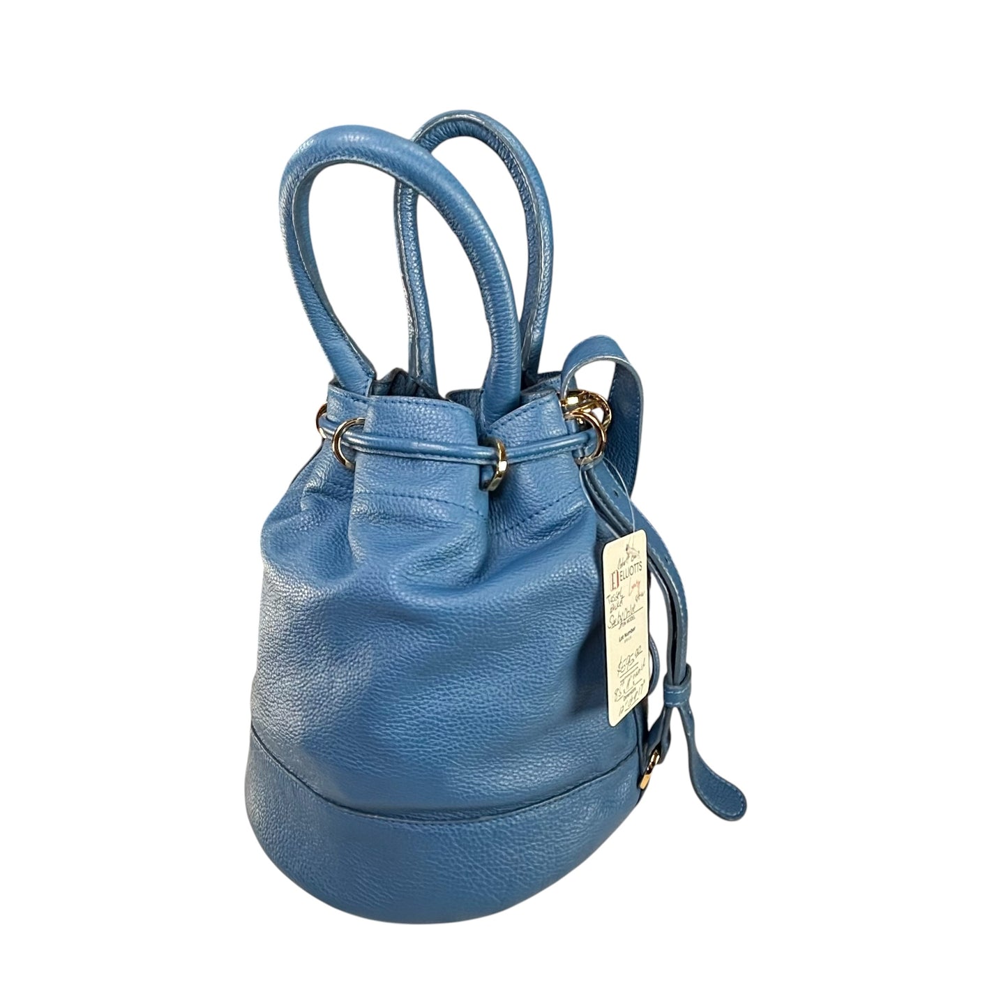 See By Chloe Blue 2-Way Leather GHW Drawstring Bucket Bag