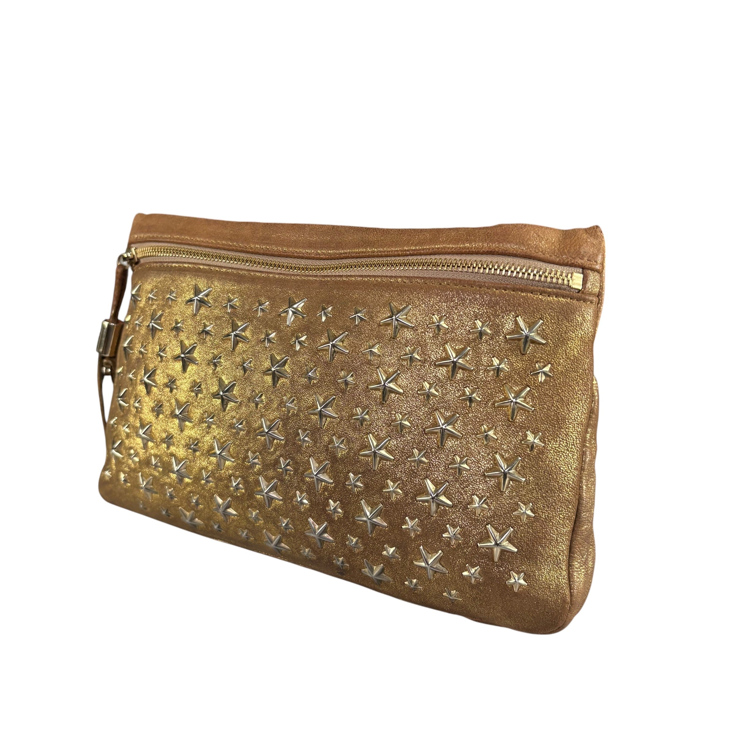 Jimmy Choo Zena Star Studded Golden Metallic Clutch – Elliott's Luxury