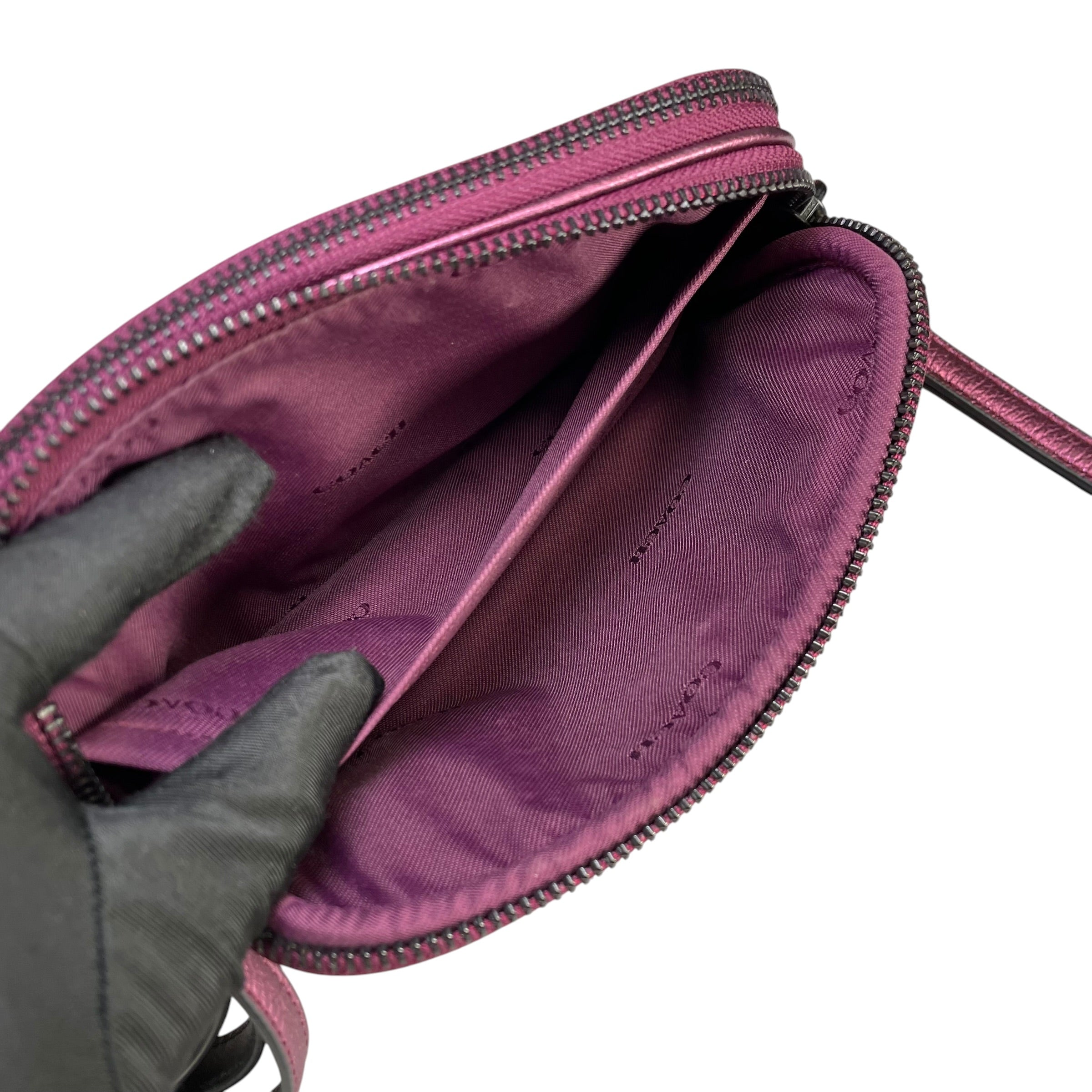 Coach Metallic Star Studded Double Purple Gumetal 2-Way Crossbody