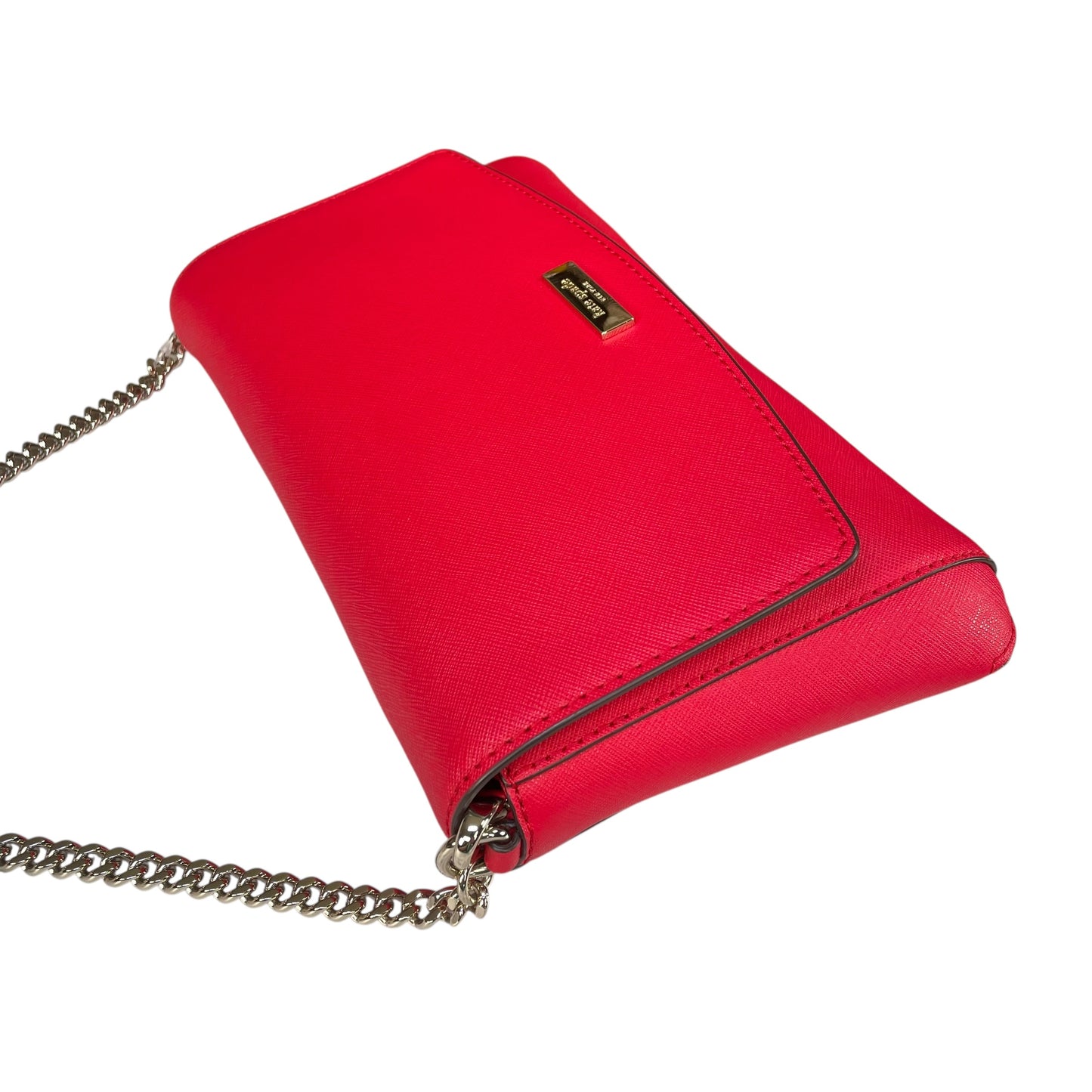 Kate Spade Laurel Red / Black Saffiano Leather Chain GHW 2-Way Flap Purse