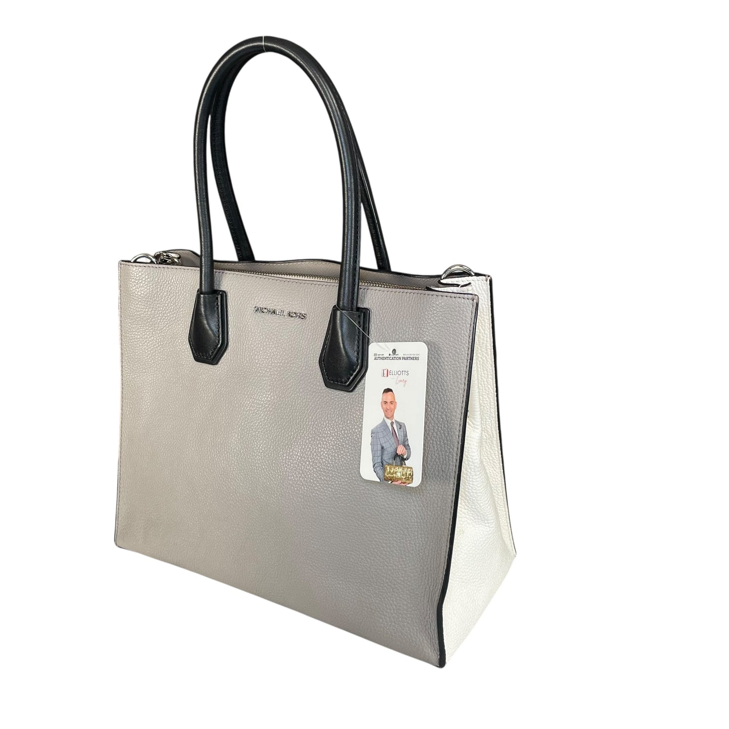 Michael Kors Mercer Large Tricolor Leather SHW Tote 2-Way Crossbody