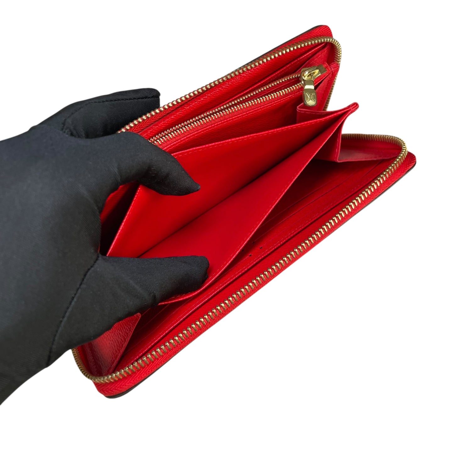 Louis Vuitton Pompon Zippy Tassel Wallet Monogram Canvas Red
