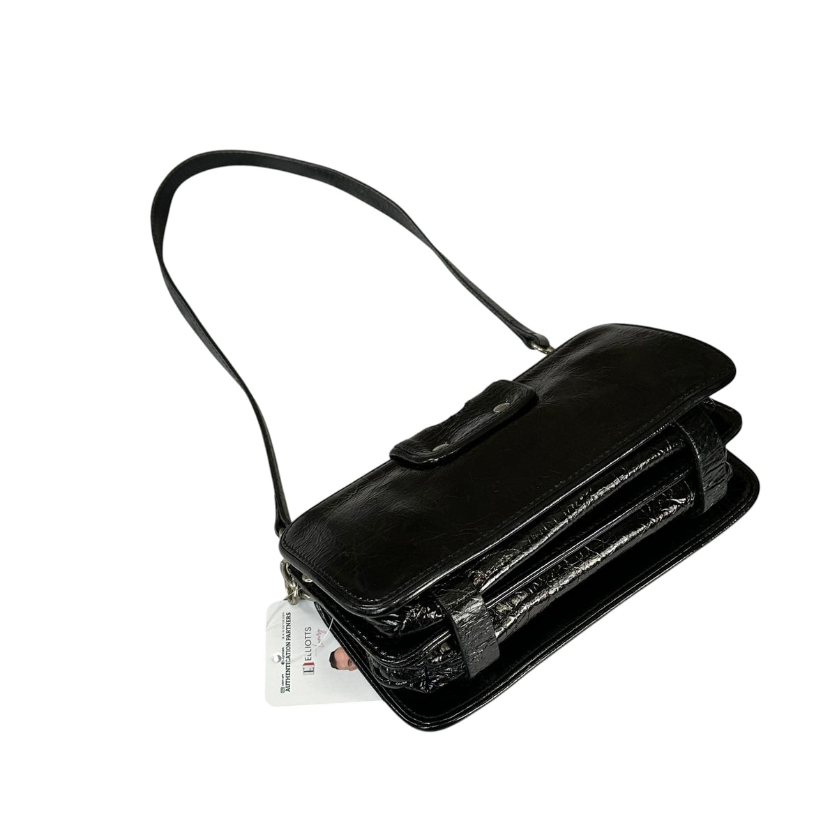 D & G Dolce Gabbana Mini Black Patent Baguette SHW Purse