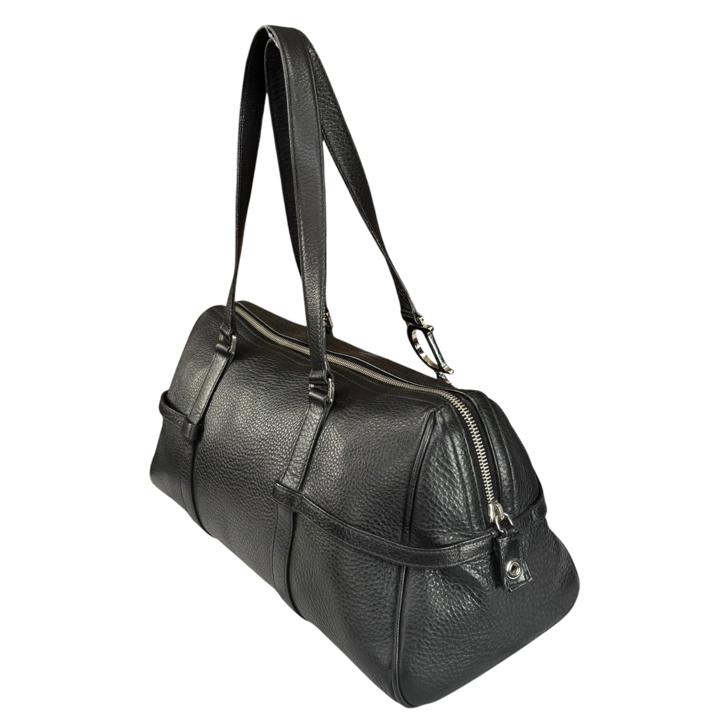 Christian Dior Y2K D Charm Boston SHW Black Leather Bag