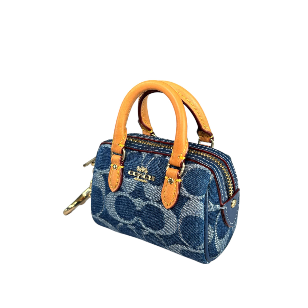 Coach Neo Rowan Sig C Denim Key Chain Purse Charm