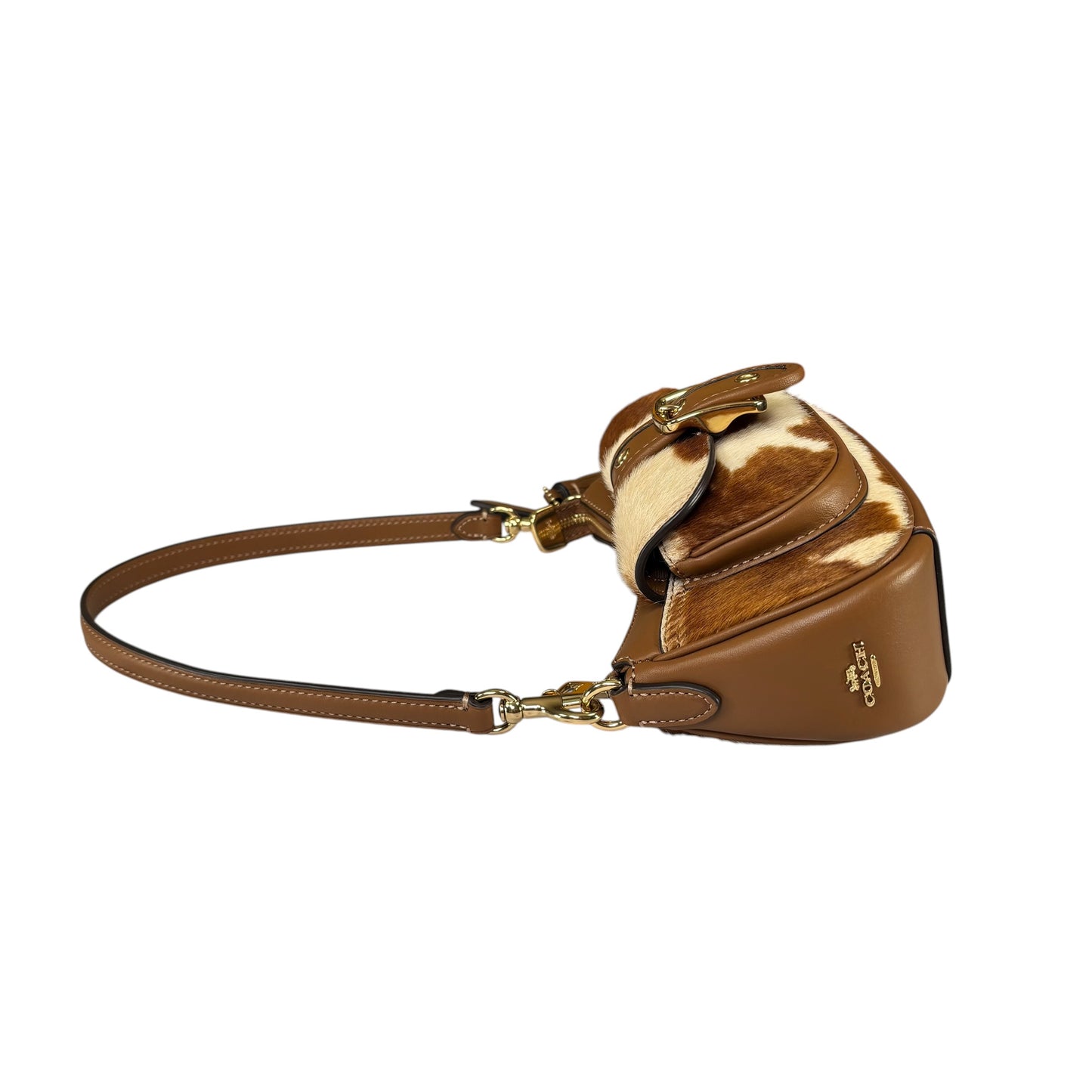 Coach Ashton Mini Brown GHW Hair Calf 2-Way Shoulder Purse