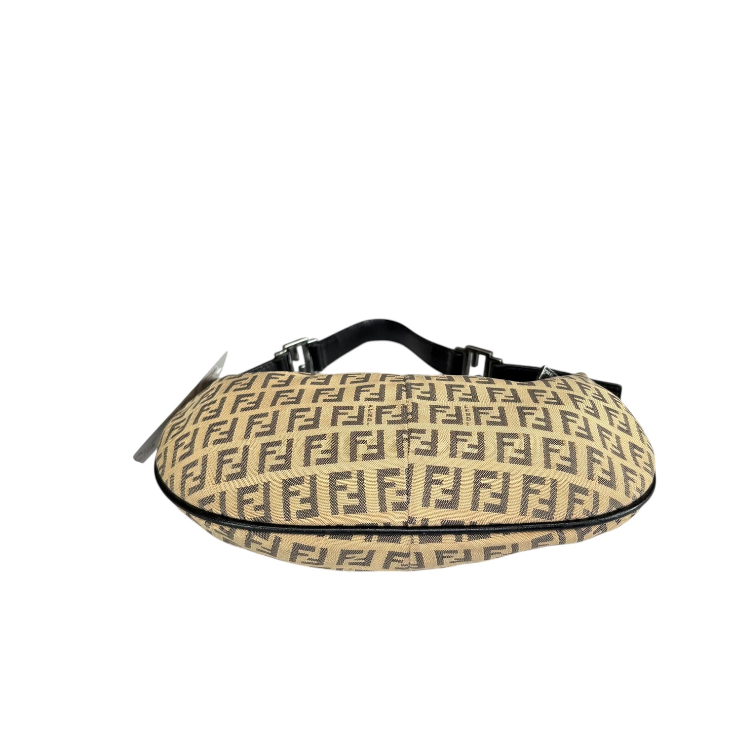 Fendi Y2K Mini Croissant Canvas Black Leather Shoulder Purse