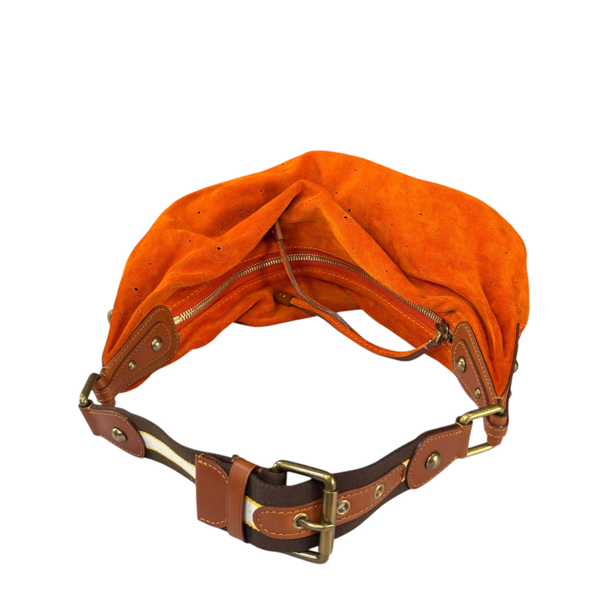 Louis Vuitton Y2K Onata Orange Suede Mahina GM Leather Hobo Purse