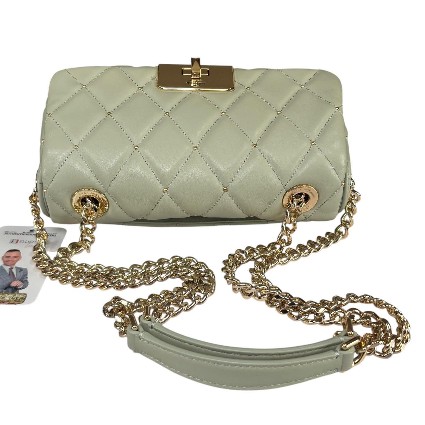 Kate Spade Light Green GHW Studded 2-Way Crossbody