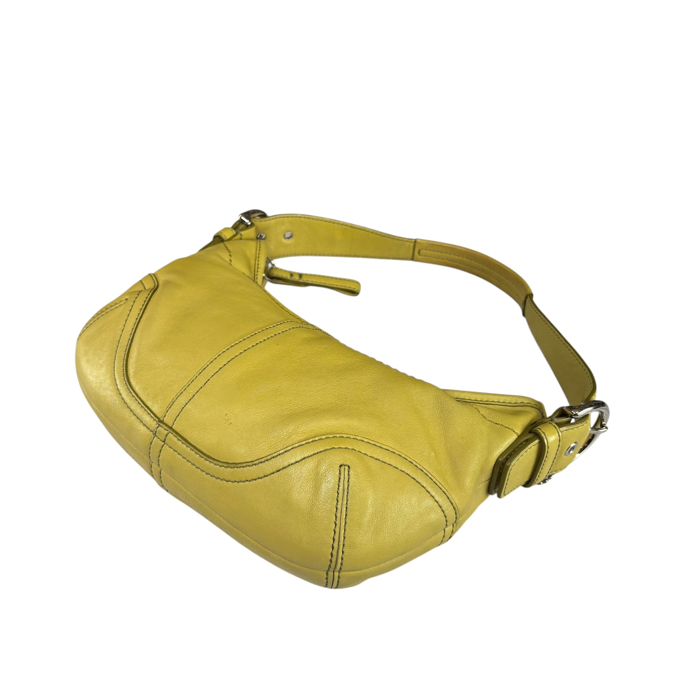 Coach Y2K SoHo Small Croissant Lime Leather SHW Shoulder Purse
