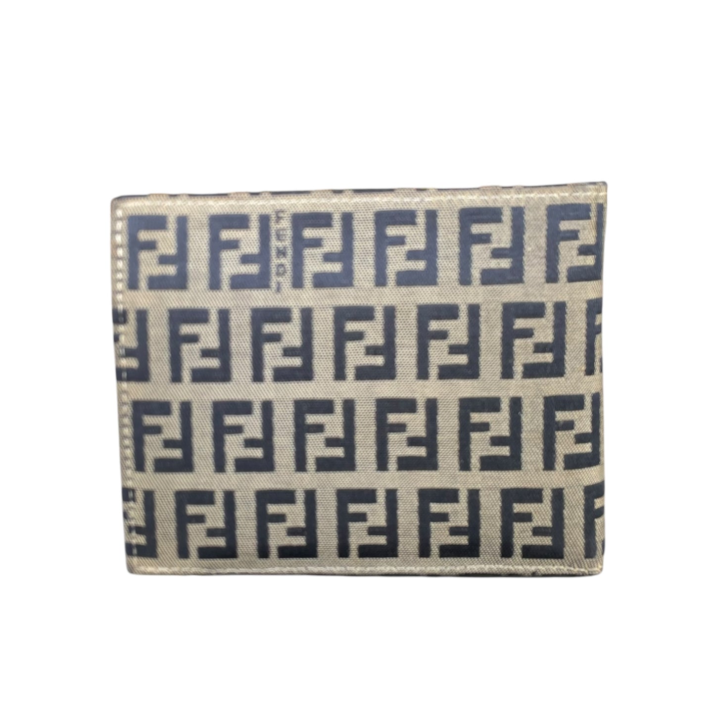 Fendi Zucchino Mens Bi-Fold Wallet – Navy Blue Monogram Canvas