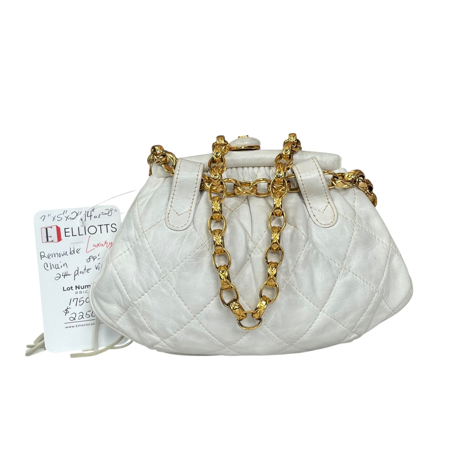 Chanel CC Mini Kiss-Lock Shoulder Bum GHW Removable Chain Strap Make-up Purse 7"