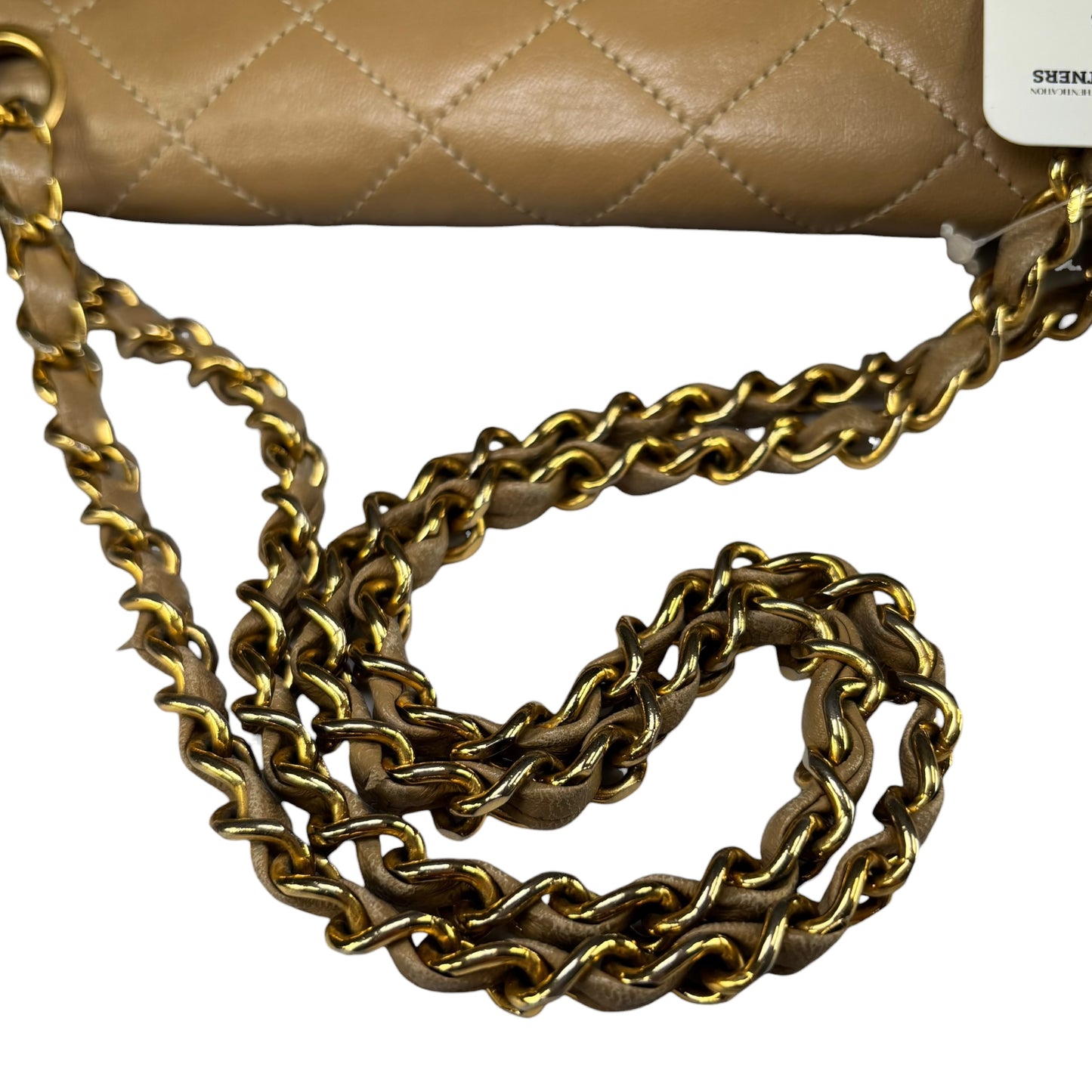 Chanel Paris Limited Beige Double Flap Quilted Lambskin Shoulder Purse