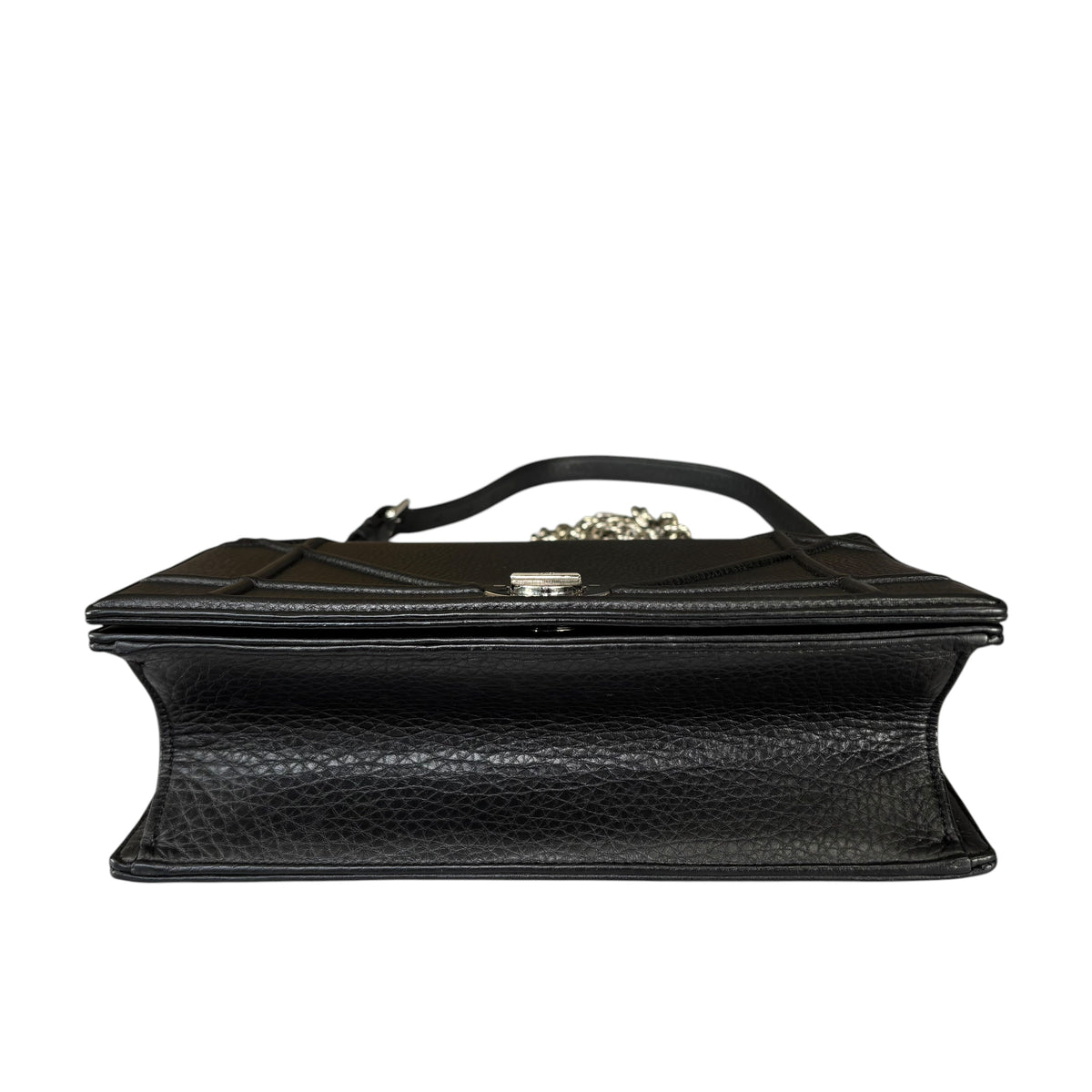 Christian Dior Diorama Calf Black Pebbled Medium Flap 2-Way Shoulder Purse