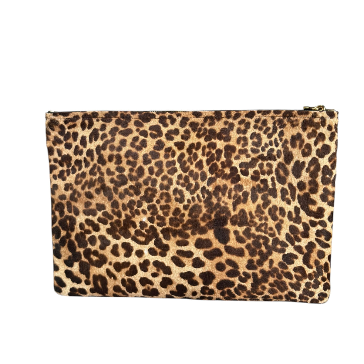 Salvatore Ferragamo Hair-Calf Envelop Cheetah Print Clutch Zip Pouch