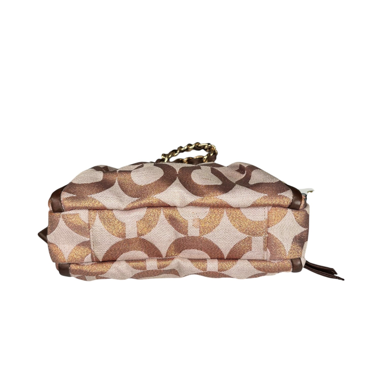 Coach Y2K Opti C Limited Canvas Bronze Metallic GHW Kiss-Lock Shoulder Purse