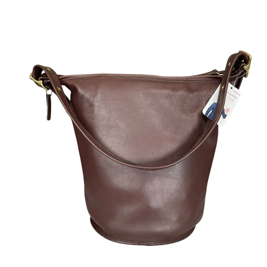 Coach Mahogany Brown Medium Hobo Bucket Zip Satchel Sac Purse