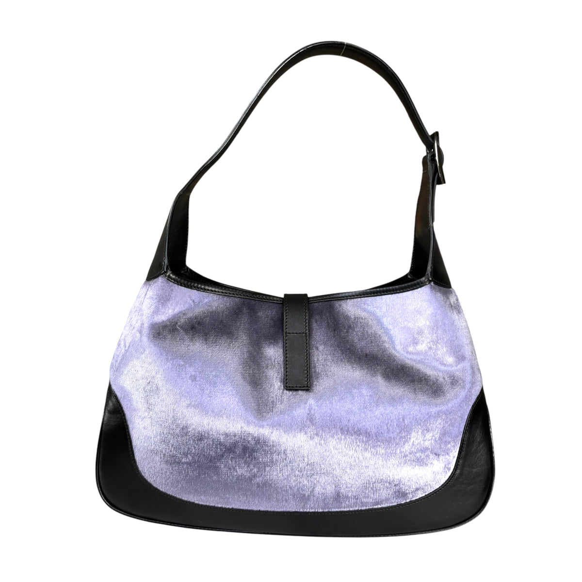 Gucci Y2K Jackie Lilac Velvet & Black Leather Shoulder Bag