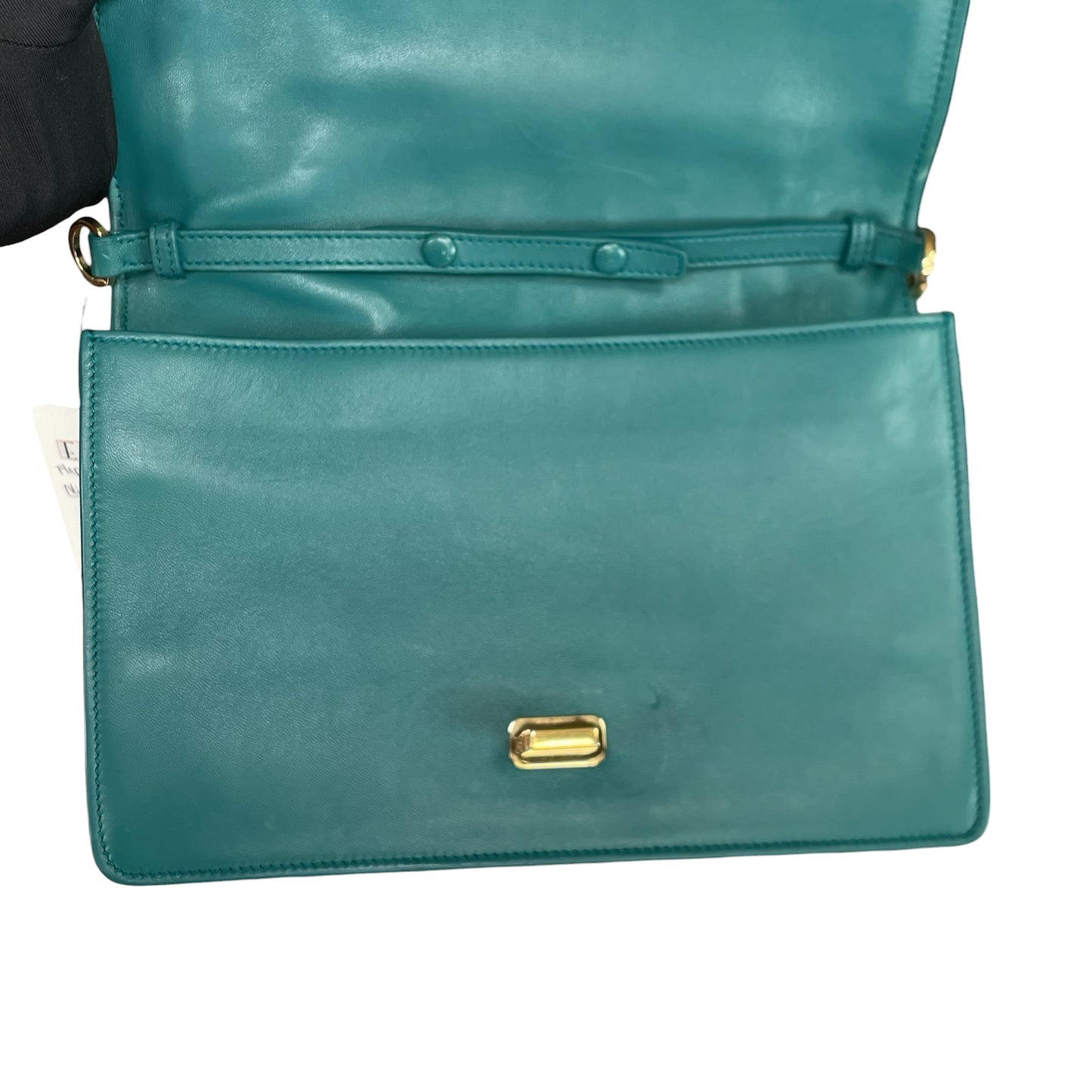 Miu Miu Delice Teal Matelasse Python Embossed Nappa Leather GHW Crossbody Flap Purse