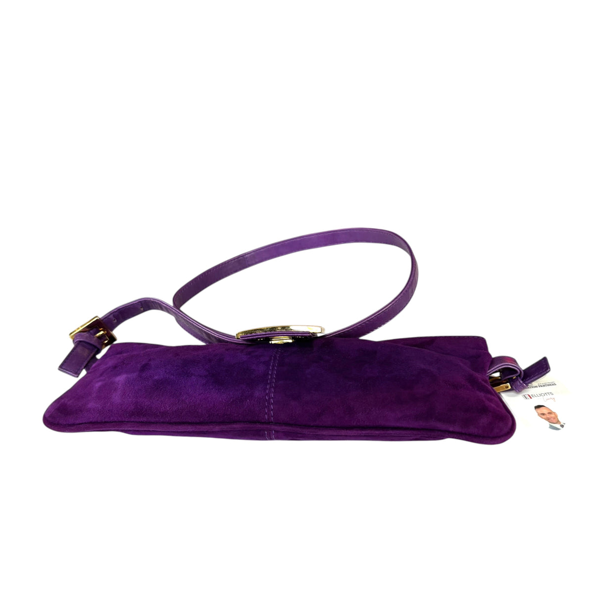 Fendi Y2K Baguette Slim Mama Purple Suede Shoulder Purse