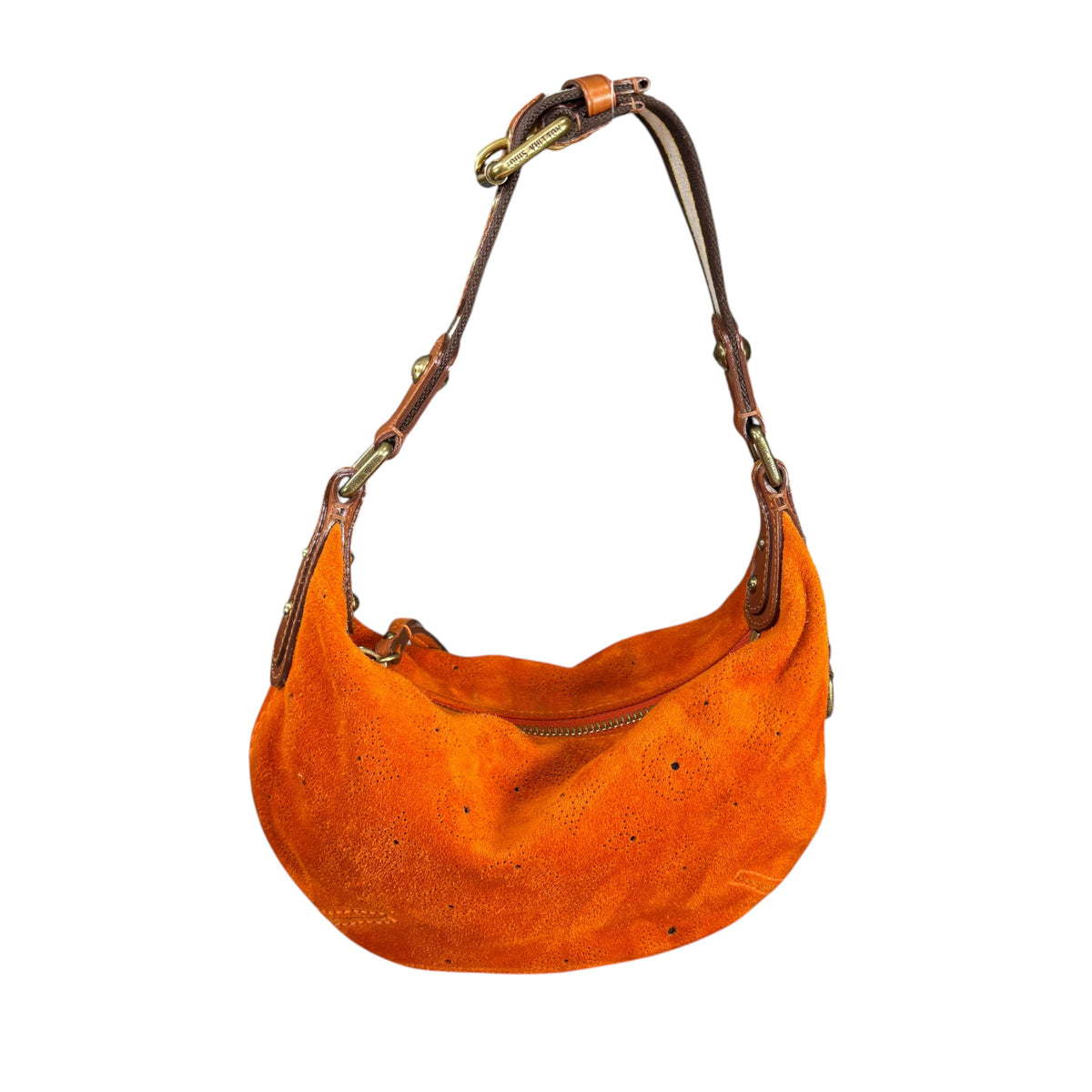 Louis Vuitton Y2K Onata Orange Suede Mahina PM Mini Leather Hobo Purse