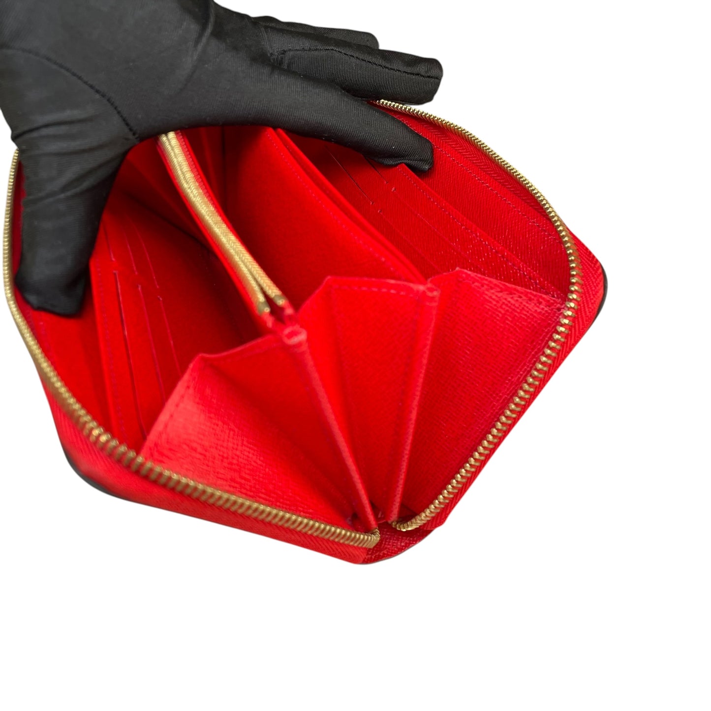 Louis Vuitton Pompon Zippy Tassel Wallet Monogram Canvas Red