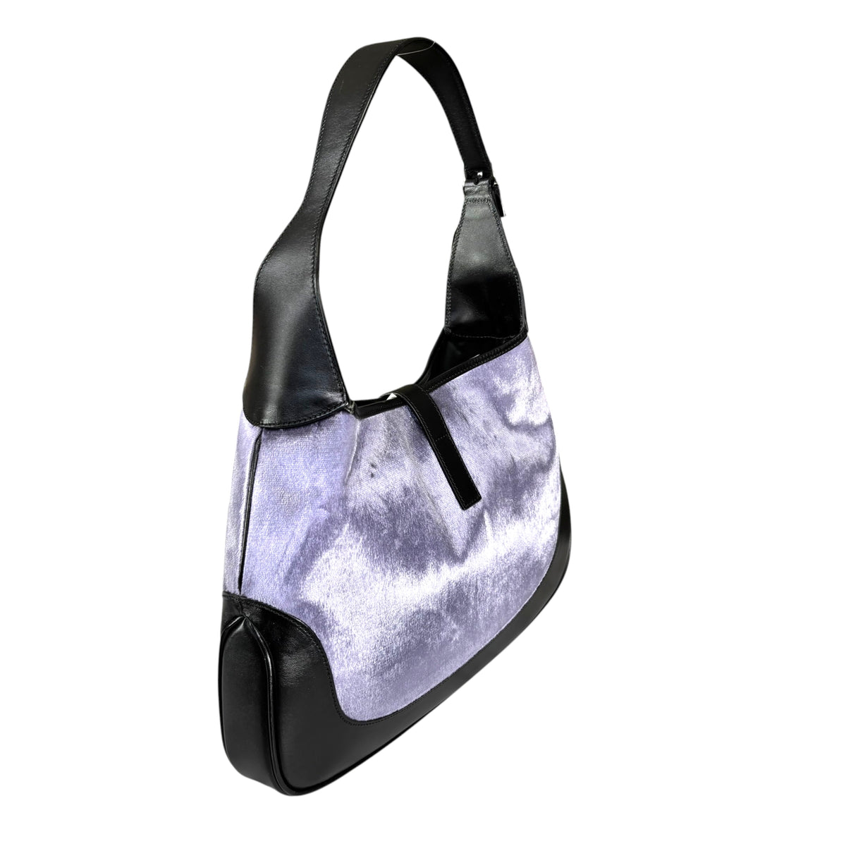 Gucci Y2K Jackie Lilac Velvet & Black Leather Shoulder Bag
