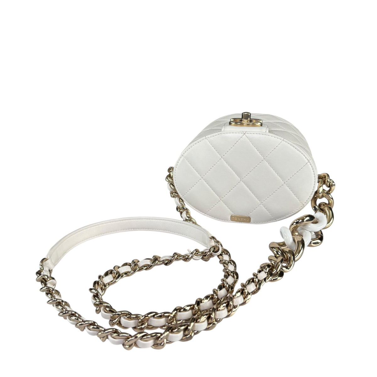 Chanel 2020 “Elegant Chain” GHW White Leather Vanity Case