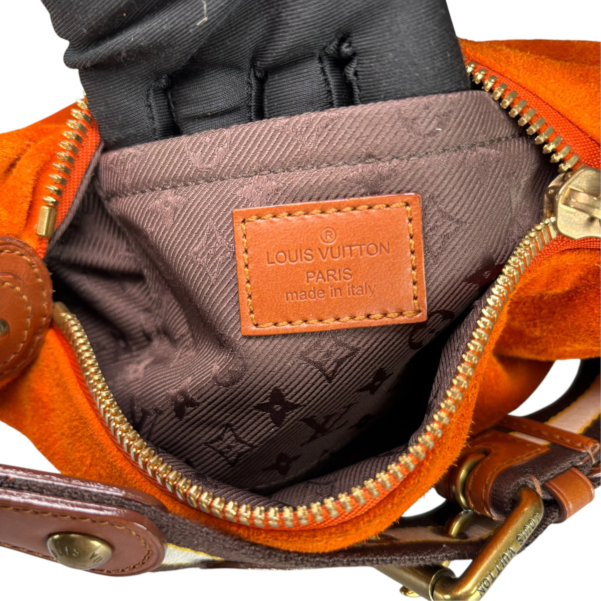 Louis Vuitton Y2K Onata Orange Suede Mahina PM Mini Leather Hobo Purse