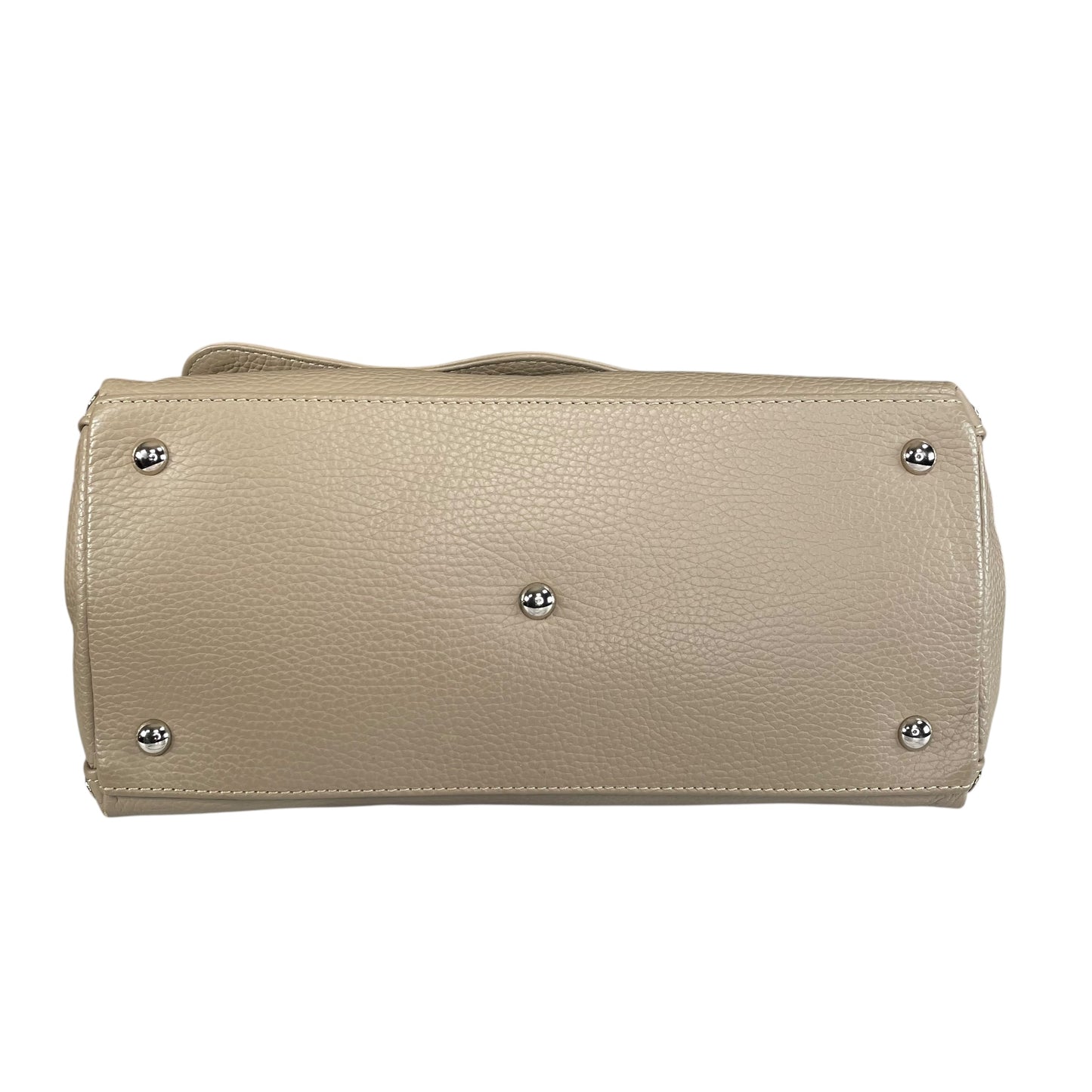 Zanellato Postina Taupe Daily Small Studded 2-Way SHW Top Leather Handle Purse