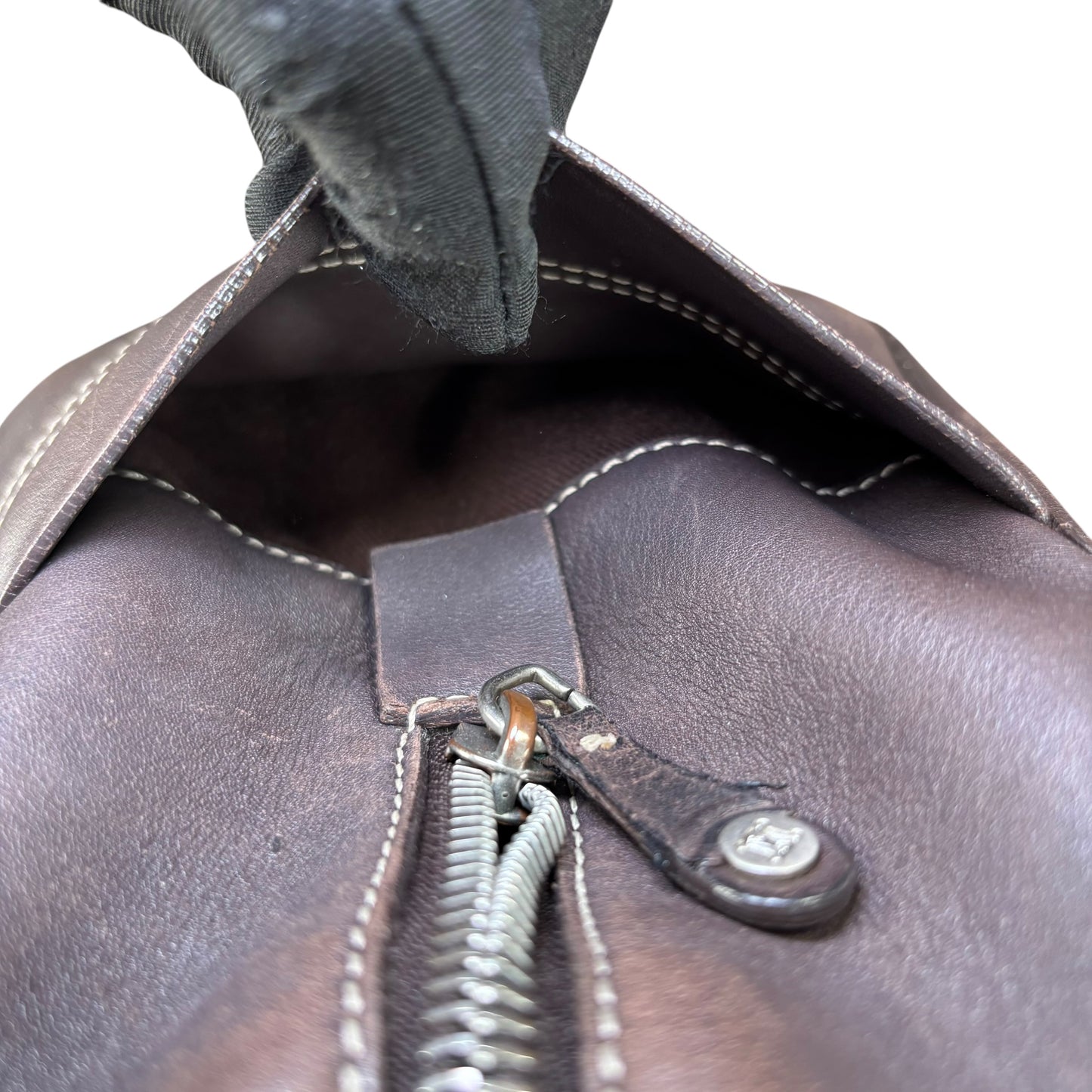 Celine Boogie Brown Leather SHW Boston Zip Bag