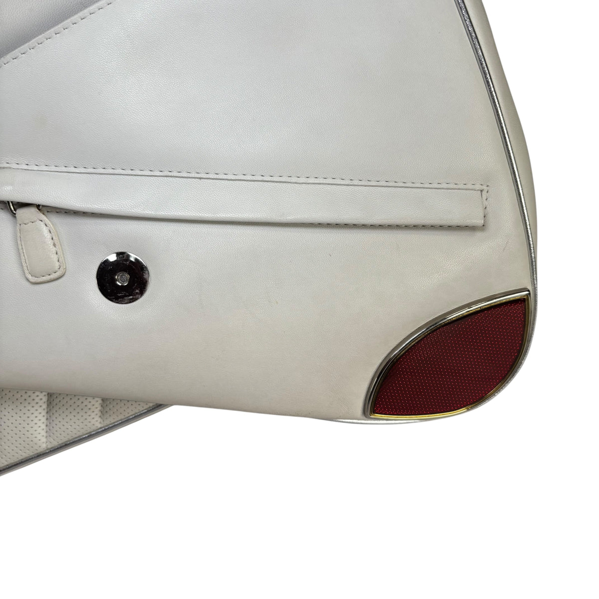 Christian Dior Cadillac Y2K Red Patent White Leather 2-Way Purse