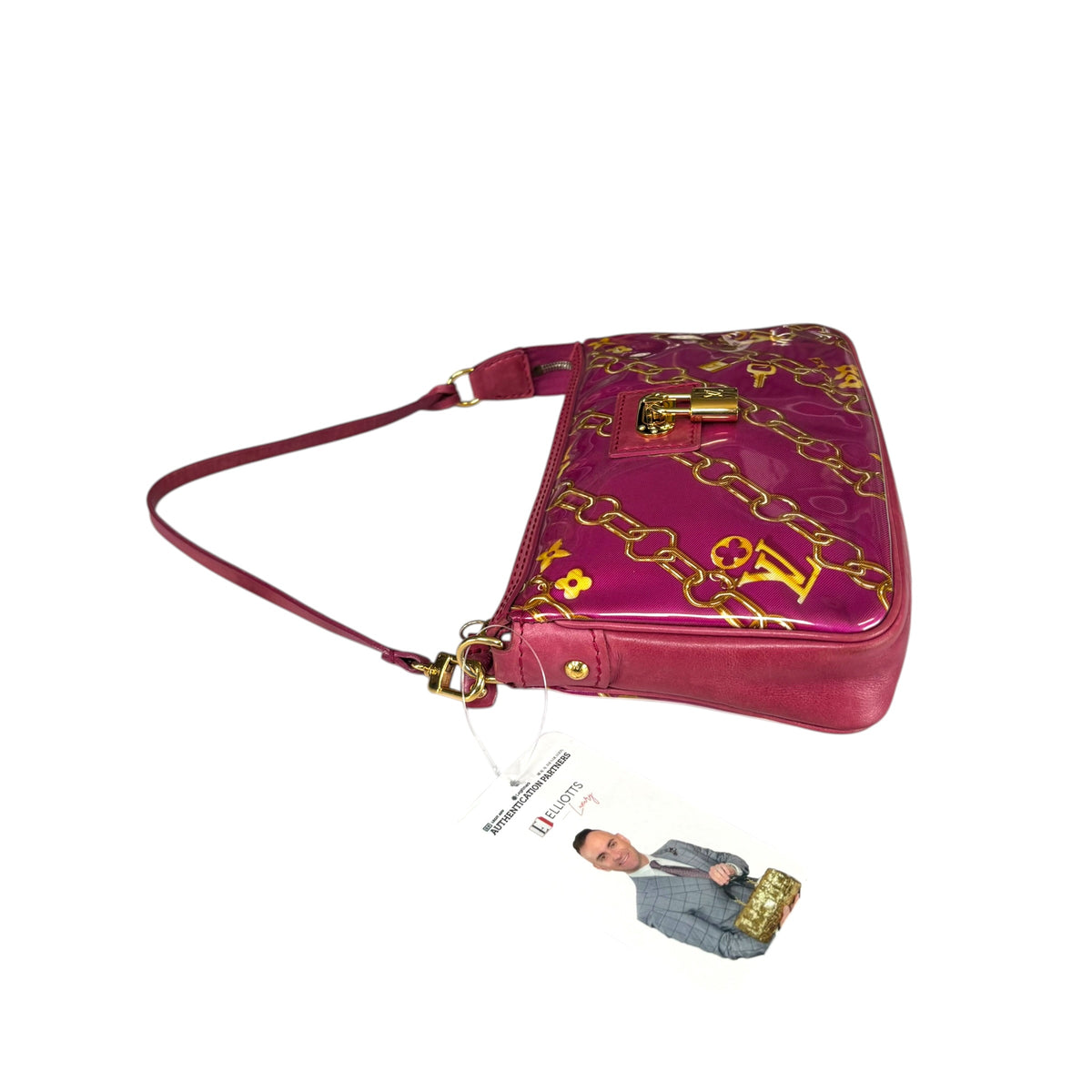 Louis Vuitton Y2K Limited GHW Chain PVC / Leather Fushia Mini Pouchette Purse