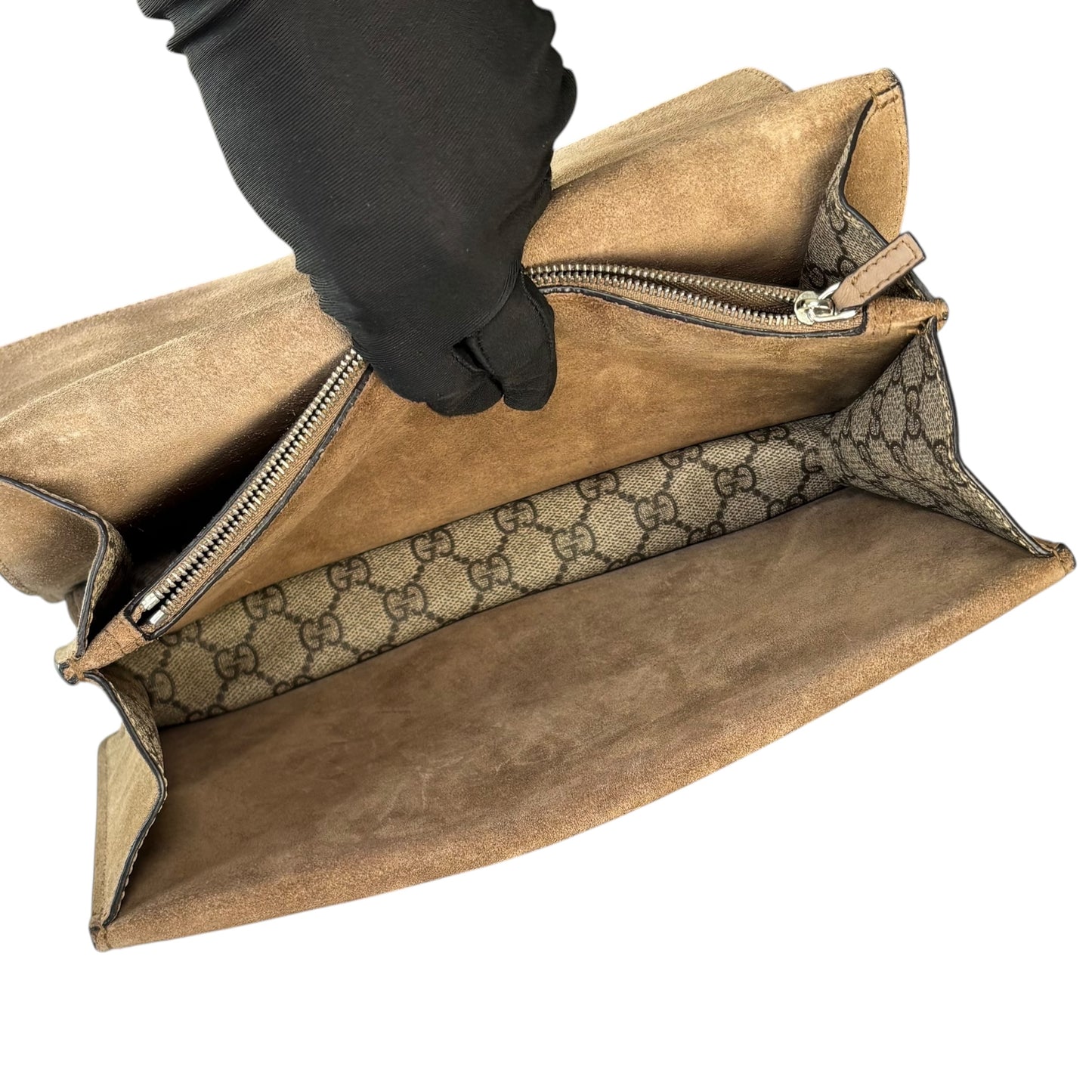 Gucci GG Dionysus Medium GG Supreme Canvas / Suede Shoulder Purse