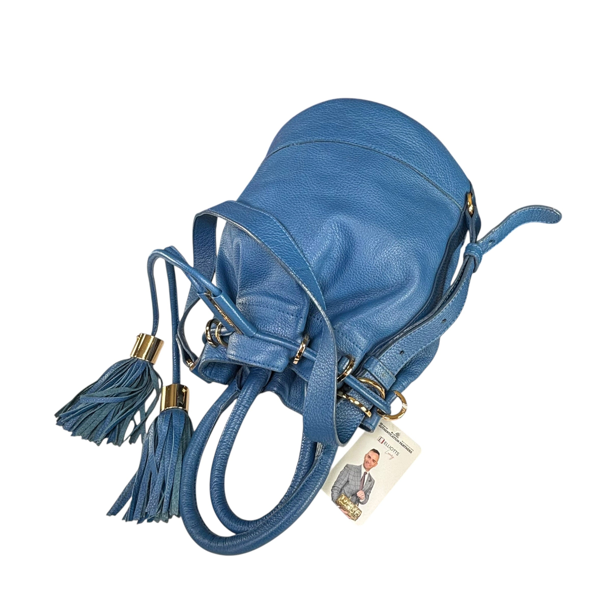 SEE BY CHLOE 2WAYバッグ B-41 See By Chloe Blue 2-Way Leather GHW Drawstring Bucket Bag
