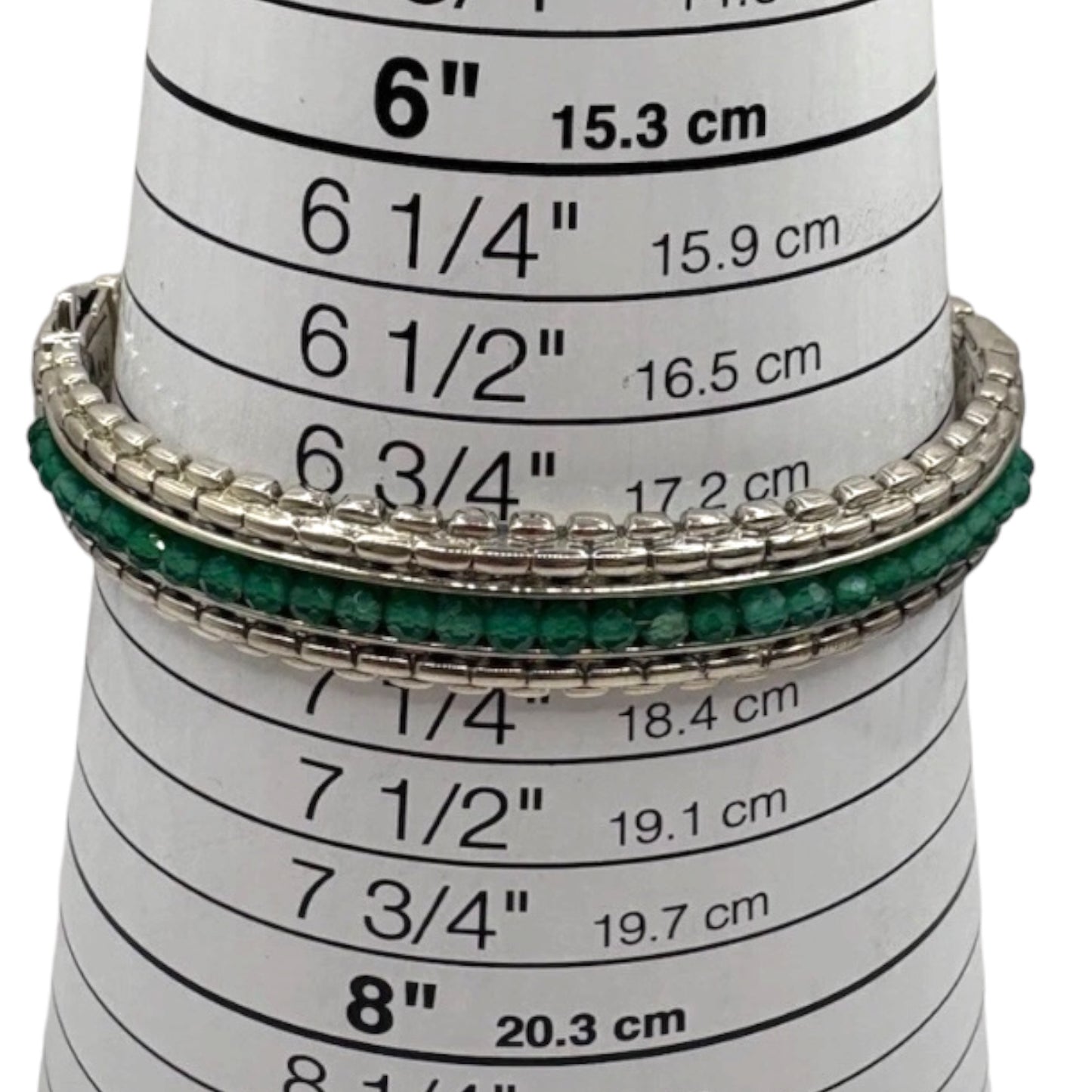 JAI by John Hardy Sterling 925 Green Gemstone Hinged Bangle 6.75”