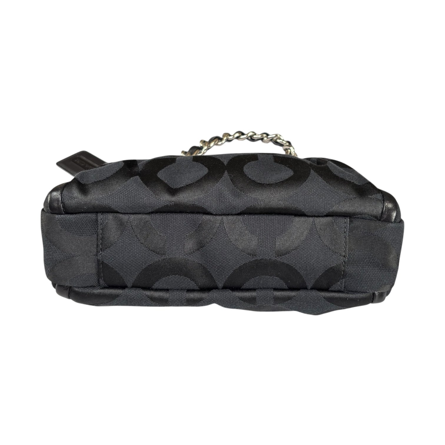 Coach Y2K Opti C Canvas Leather Kiss-Lock Black SHW Chain Shoulder