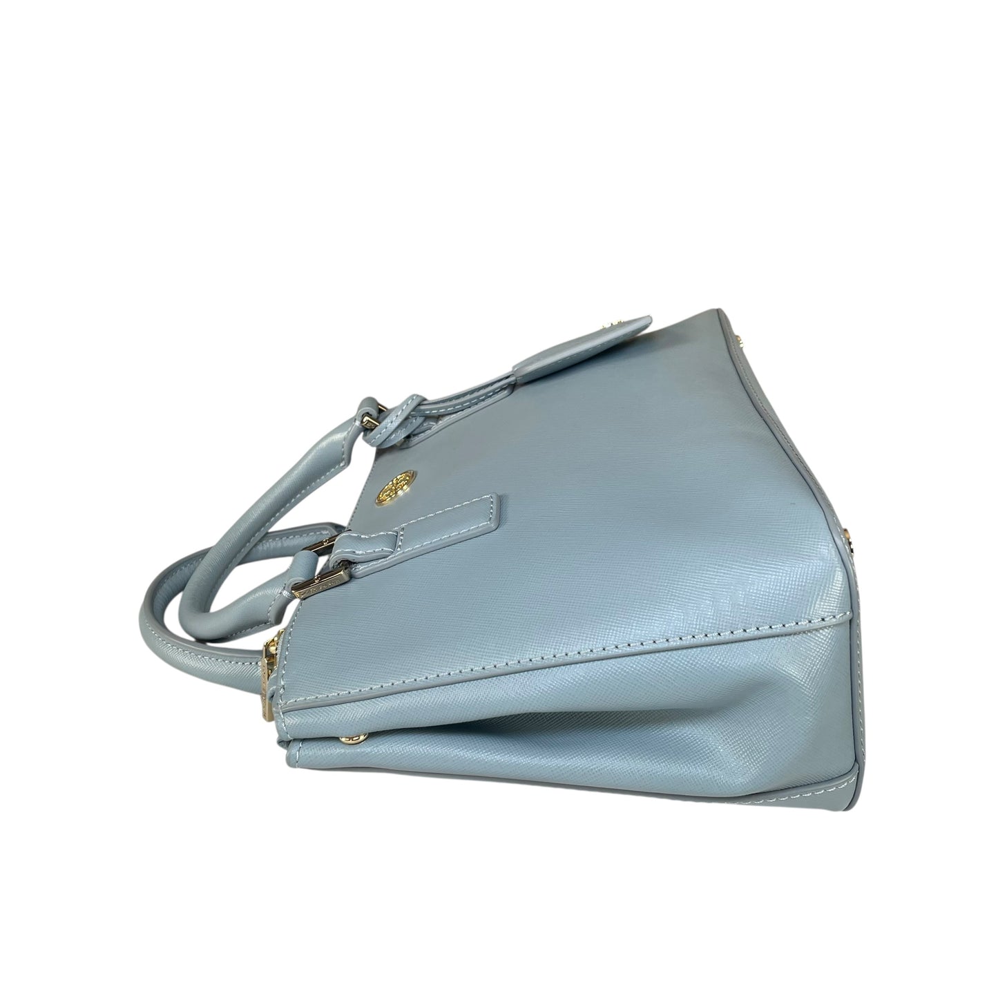 Tory Burch Robinson Oasis GHW Blue Saffiano Leather 2-Way Tote Purse