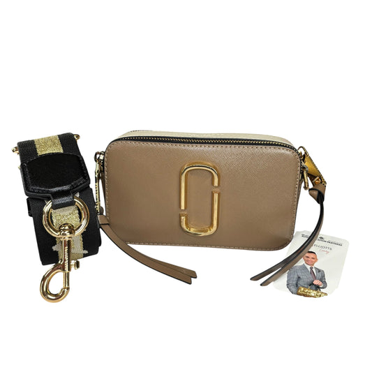 Marc Jacobs The Snapshot  Saffiano Leather French Gray Gold  Crossbody