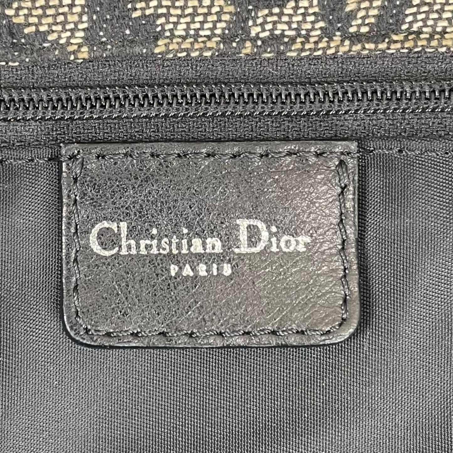 Christian Dior Oblique SHW Black Leather Canvas Trotter Monogram Crossbody 2 Way Shoulder Messenger Purse