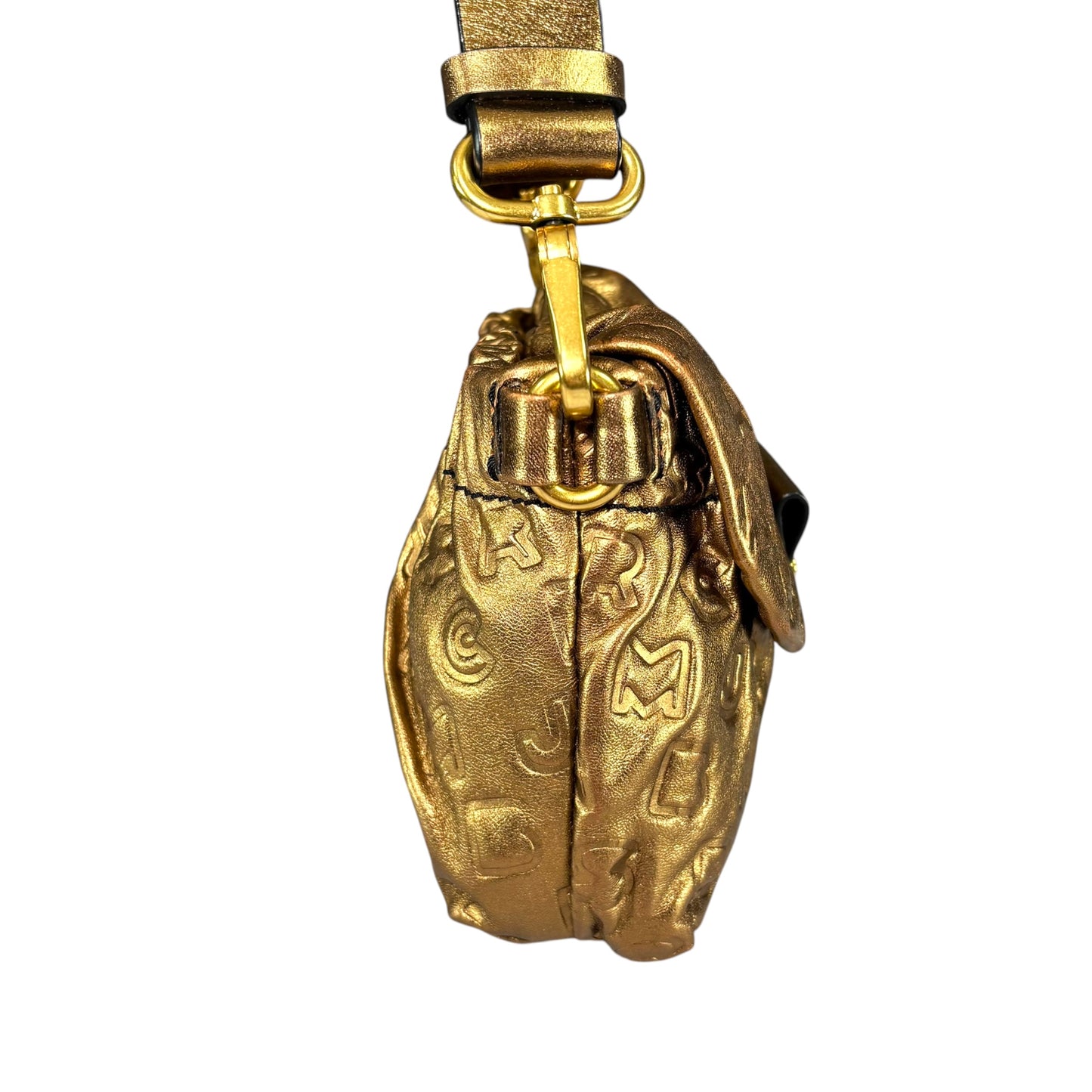 Marc By Marc Jacobs Mini Golden Metallic Leather Embossed Purse