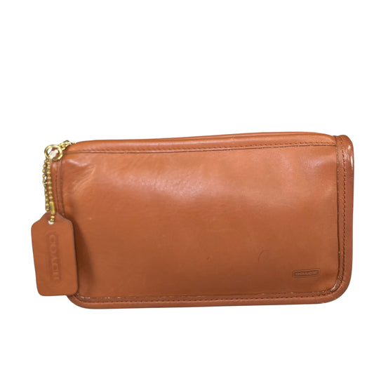 Coach Slim Pouch Brown Legacy Leatherware Zip