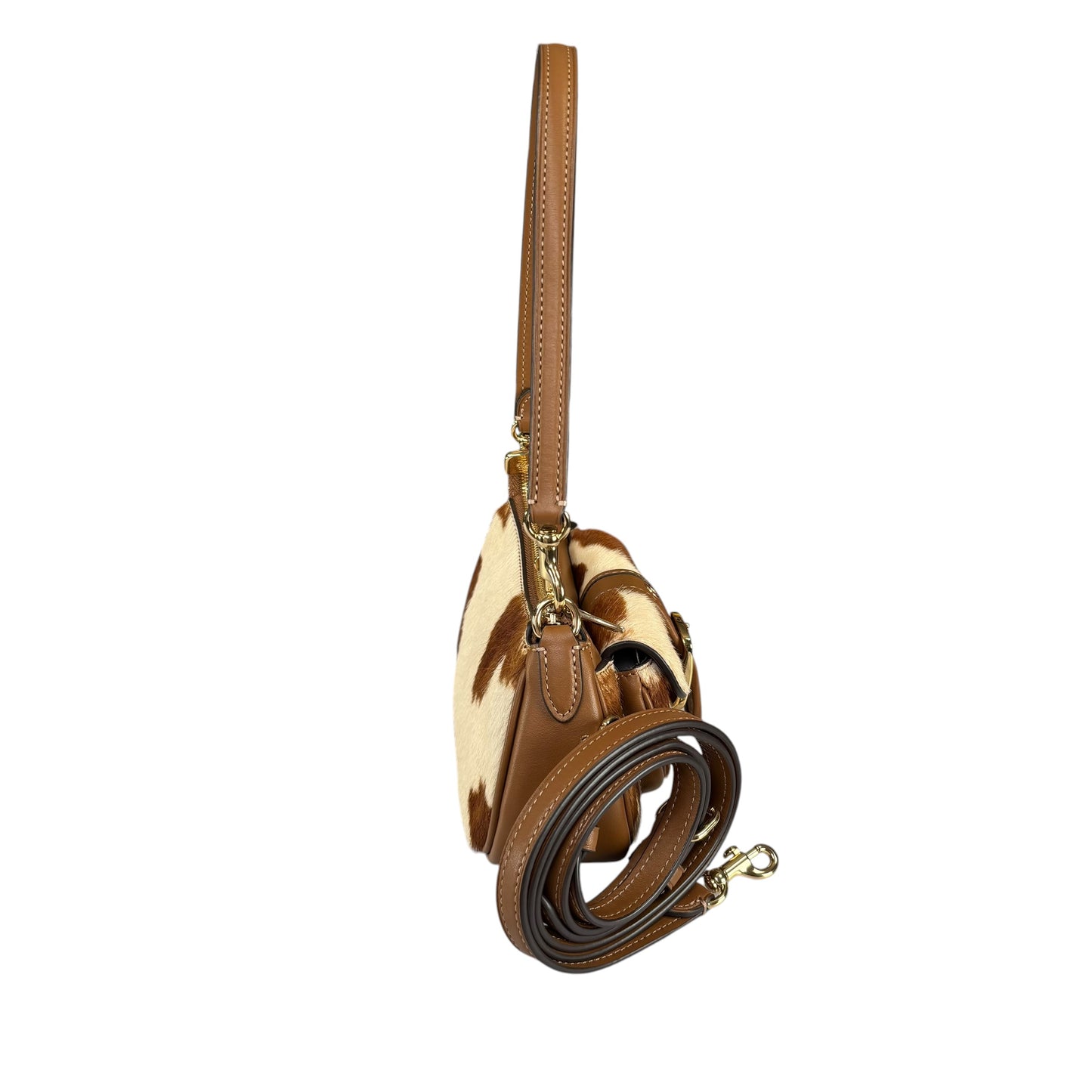 Coach Ashton Mini Brown GHW Hair Calf 2-Way Shoulder Purse