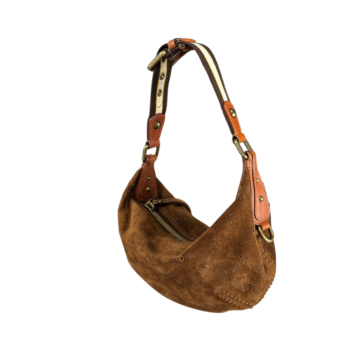 Louis Vuitton Y2K Onata Brown Suede Mahina PM Mini Leather Hobo Purse