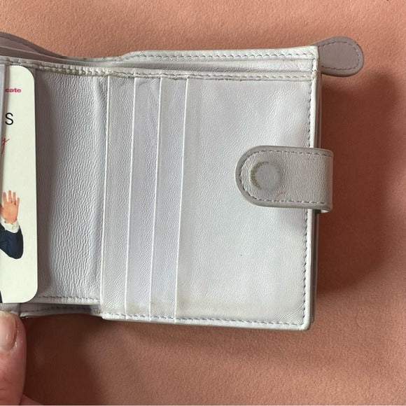Bottega Veneta Light Lilic Leather Compact Woven Bi-Fold Zippy Wallet Snap
